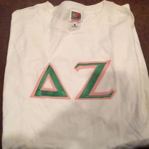 Delta Zeta DZ Dee Zee stitch letter shirt